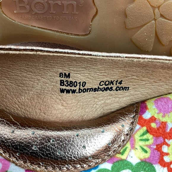 Born Handcrafted Womens 8M Copper Leather Flats - Picture 10 of 13
